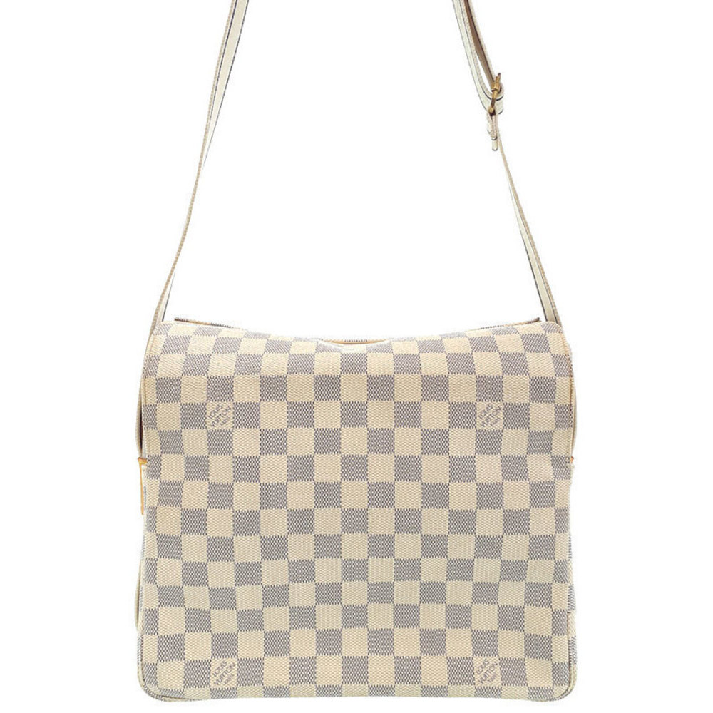 Louis Vuitton Damier Azur Naviglio Shoulder Bag Beige